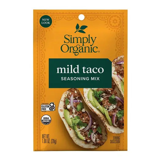 SIMPLY ORGANIC     Seasoning Mix, Taco, Organic (sachets)    36g