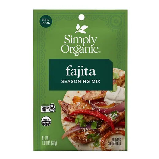 SIMPLY ORGANIC     Seasoning Mix, Fajita, Organic (sachets)    31g