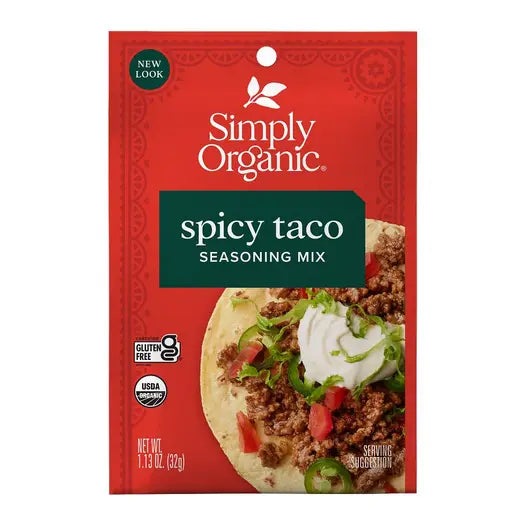 SIMPLY ORGANIC     Spicy Taco Seasoning Mix, Organic (sachets)    32g