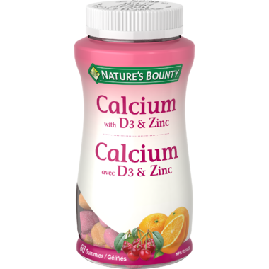 NATURE'S BOUNTY CALCIUM WITH D3 & ZINC GUMMIES 60 GUMMY
