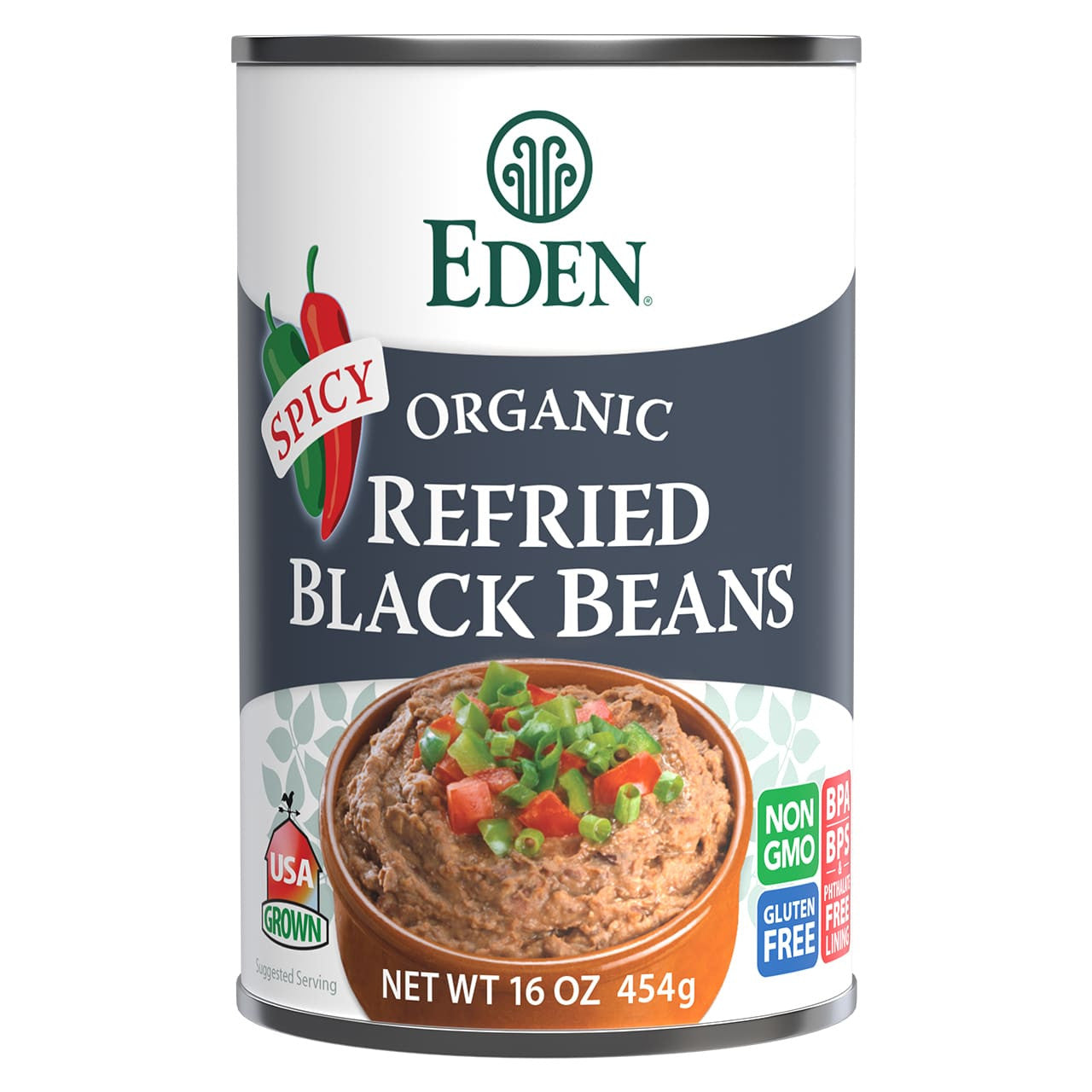 EDEN - Spicy Refried Black Beans, Organic (can) 398ml