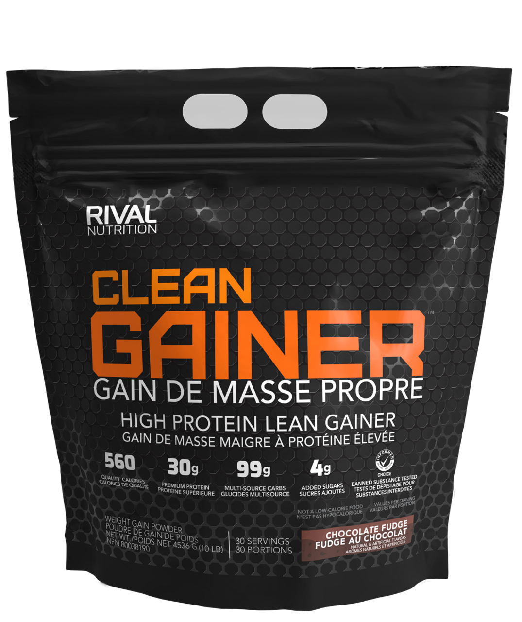 RIVALUS CLEAN GAINER CHOCOLATE FUDGE 10lbs