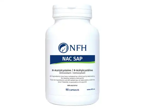 NFH NAC SAP (500 mg l-alpha-acetamido-beta-mercaptopropionic acid/capsule) 90 capsules