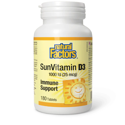 Natural Factors   Vitamin D3 1000 IU   180 tabstabs