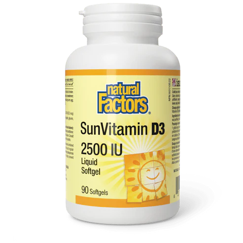 Natural Factors   SunVitamin D3 2500 IU   90 sglssgls