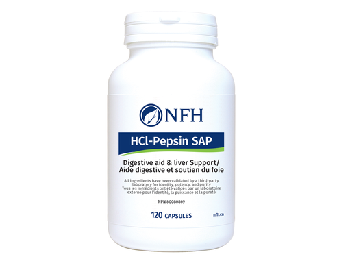 Nutritional Fundamentals for Health HCl-Pepsin SAP (700 mg betaine hydrochloride, 75 mg pepsin A/capsule) 120 capsules