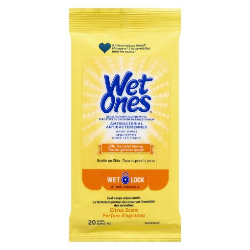 WET ONES ANTIBACTERIAL CITRUS TRV SZ 20 pack of 10