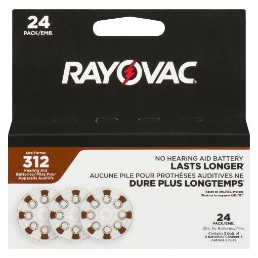 RAYOVAC BATTERIES HEARING AIDS #312 PK 24