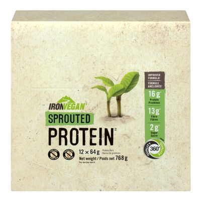 Iron Vegan Sprouted Protein Bar 64g/12 - Sweet and Salty Caramel