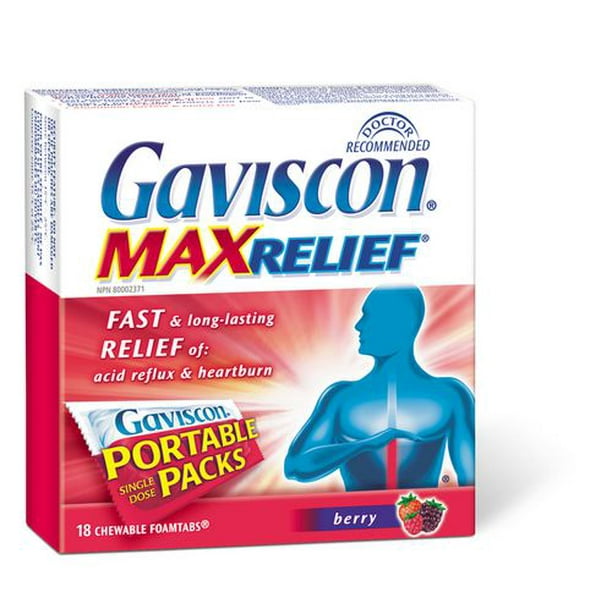 GAVISCON MAX RELIEF BERRY TB 18 TABLET