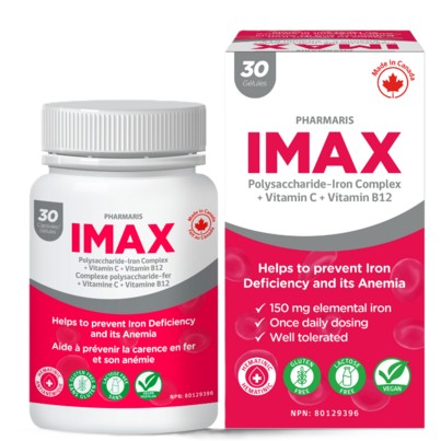 IMAX POLYSACCHARIDE IRON COMPLEX+VIT C+B12 CAPS 30 CAPSULE