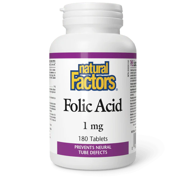 Natural Factors   Folic Acid 1 mg   180 tabstabs