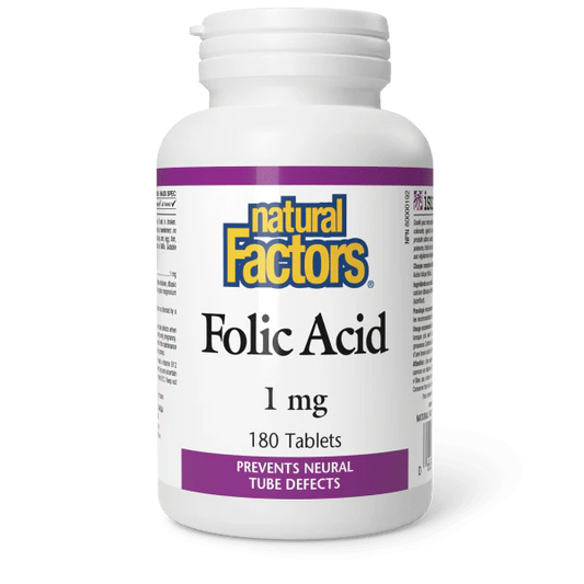 Natural Factors   Folic Acid 1 mg   180 tabstabs