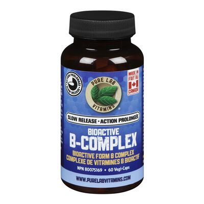 Pure Lab Vitamins Bioactive B Complex – Slow Release - 60 vegi caps