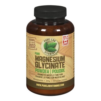 Pure Lab Vitamins Magnesium Glycinate Powder 165mg – 200g