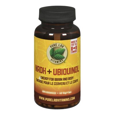 Pure Lab Vitamins NADH 10mg + Ubiquinol 40mg - 60 vegi caps