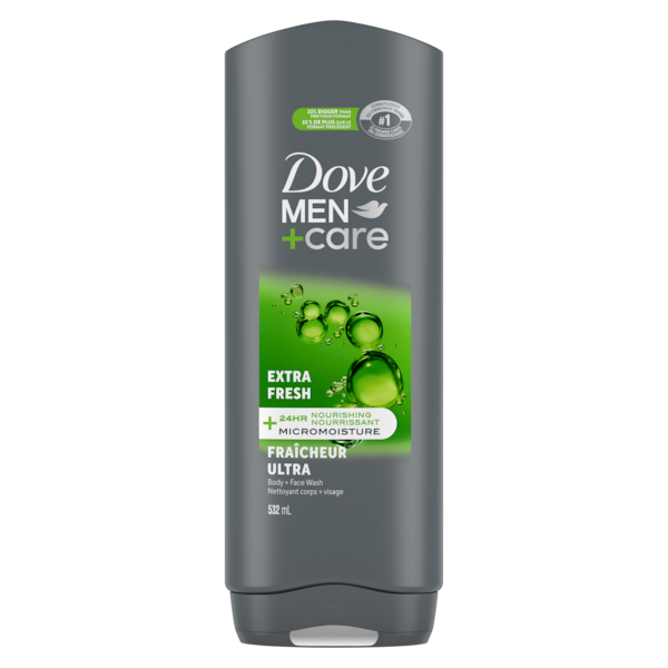 DOVE MEN +CARE BODY+FACE WASH EXTRA FRESH 532ML