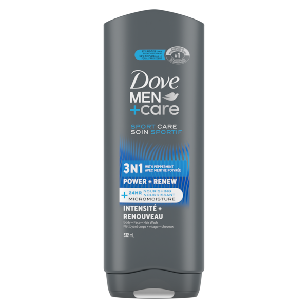 DOVE MEN +CARE BODY+FACE WASH POWER+RENEW 532ML