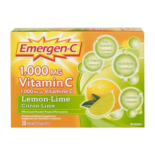 EMERGEN C 1000MG LEMON/LIME PK 30 POWDER PACKET