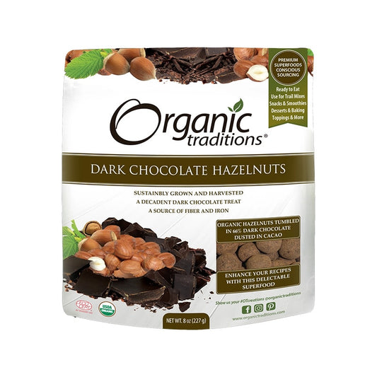 Organic Traditions   Hazelnuts, Dark Chocolate W Chili 227g