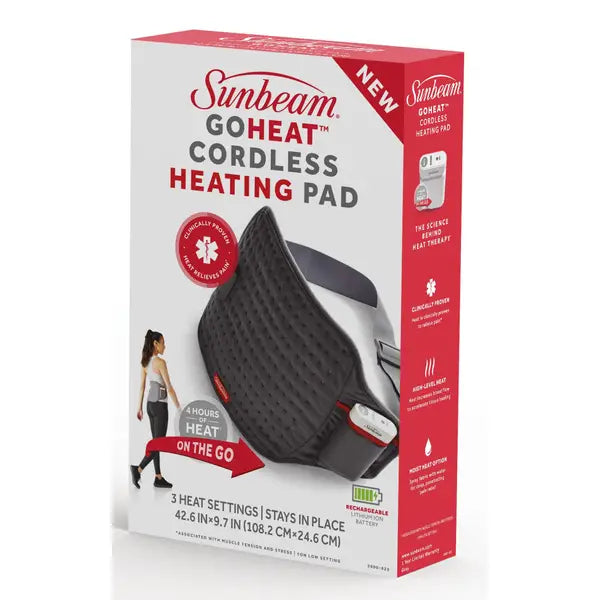 SUNBEAM HEATING PAD CORDLESS pack of 4