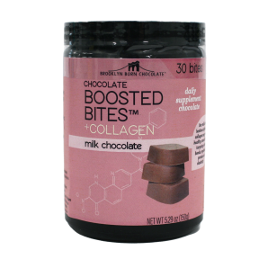 BROOKLYN BORN CHOCOLATE    Chocolate Boosted Bites    BROOKLYN BORN CHOCOLATE    Chocolate Boosted Bites    Milk Chocolate with Collagen 150g