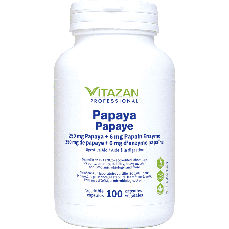 Vitazan Papaya (250 mg · Digestive Aid) 100 capsules