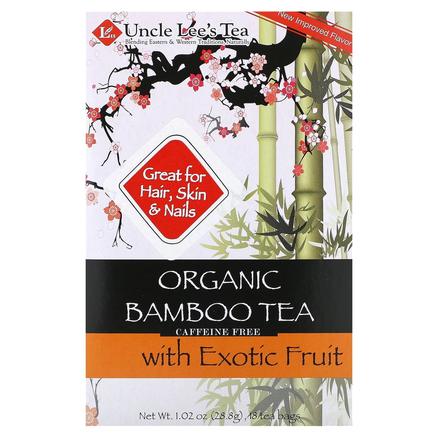 UNCLE LEE'S TEAS    Bamboo Teas    UNCLE LEE'S TEAS    Bamboo Teas    Org Bamboo w/Exotic Fruit Tea 18bg