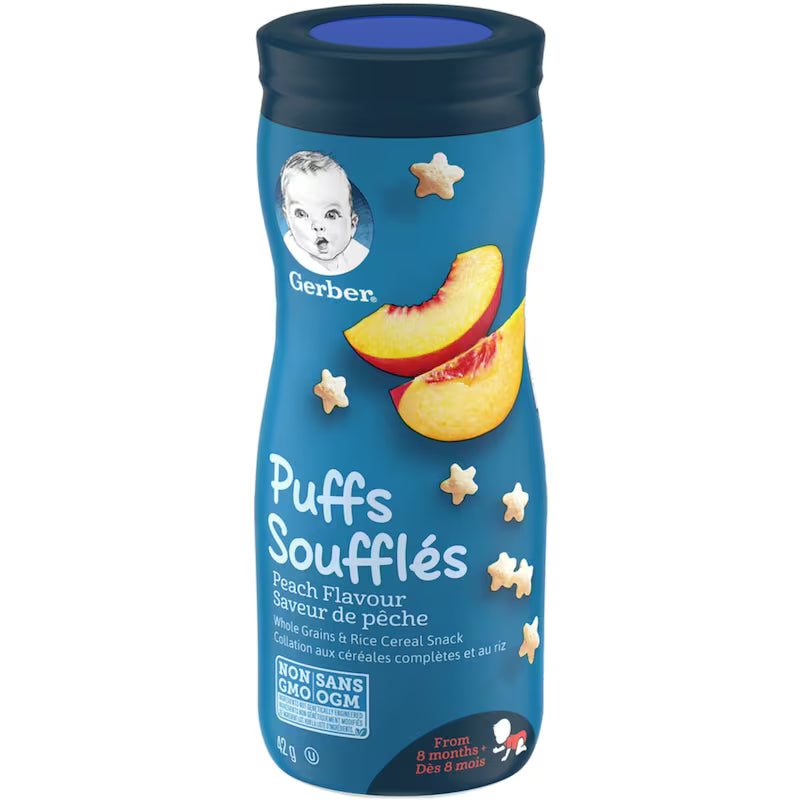 GERBER GRADUATES FINGER FOODS PUFFS PEACH 42G pack of 6