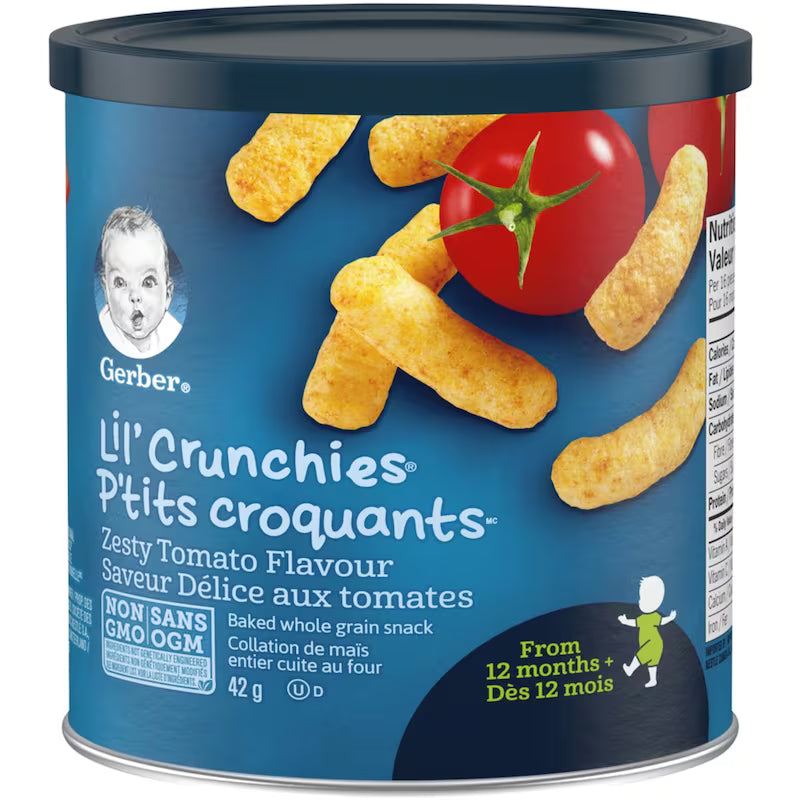 GERBER GRADUATES LIL' CRUNCHIES ZESTY TOMATO 42G pack of 6