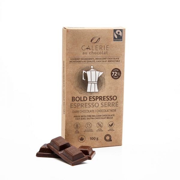 Galerie au Chocolat Fairtrade Dark Choc Espresso Bar ( 8 X 100g )
