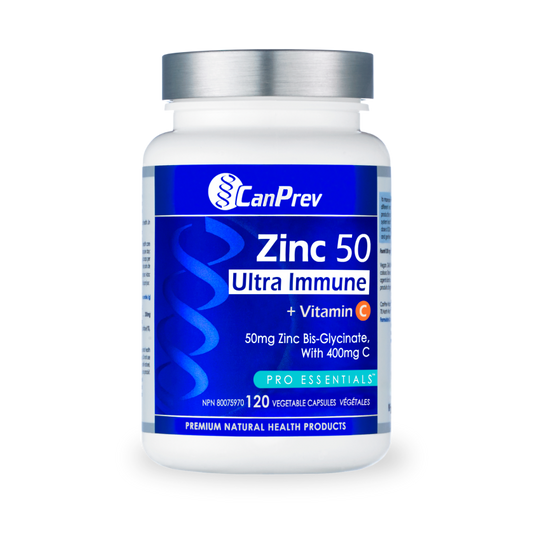 CanPrevZinc 50 Ultra Immune + Vitamin C_120 v-caps