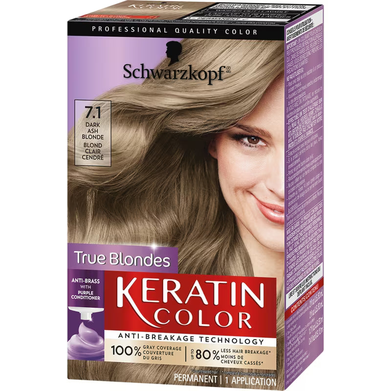 SCHWARZKOPF KERATIN COLOR #7.1 DARK ASH BLONDE