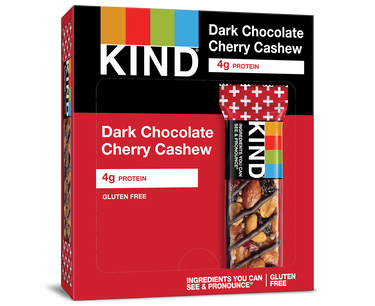 Kind   Plus - Exotic Fruit & Nut Bars   Dark Chocolate Cherry Cashew Bar40G