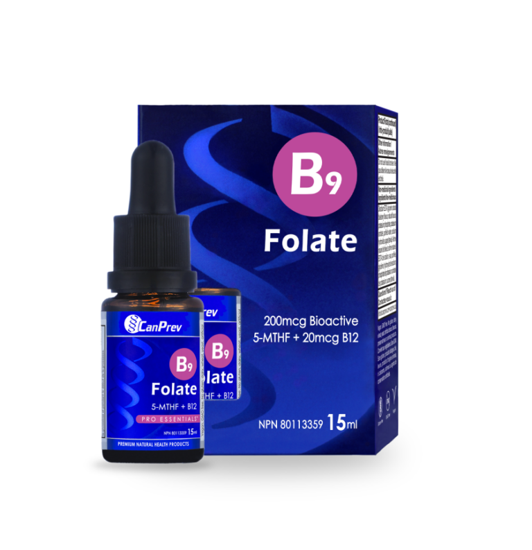 CanPrev   B9 Folate 200mcg Drops - Blueberry   15 mL