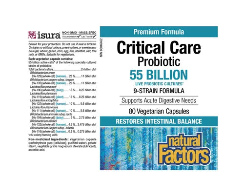 Natural Factors Critical Care Probiotic 55 Billion 80 caps