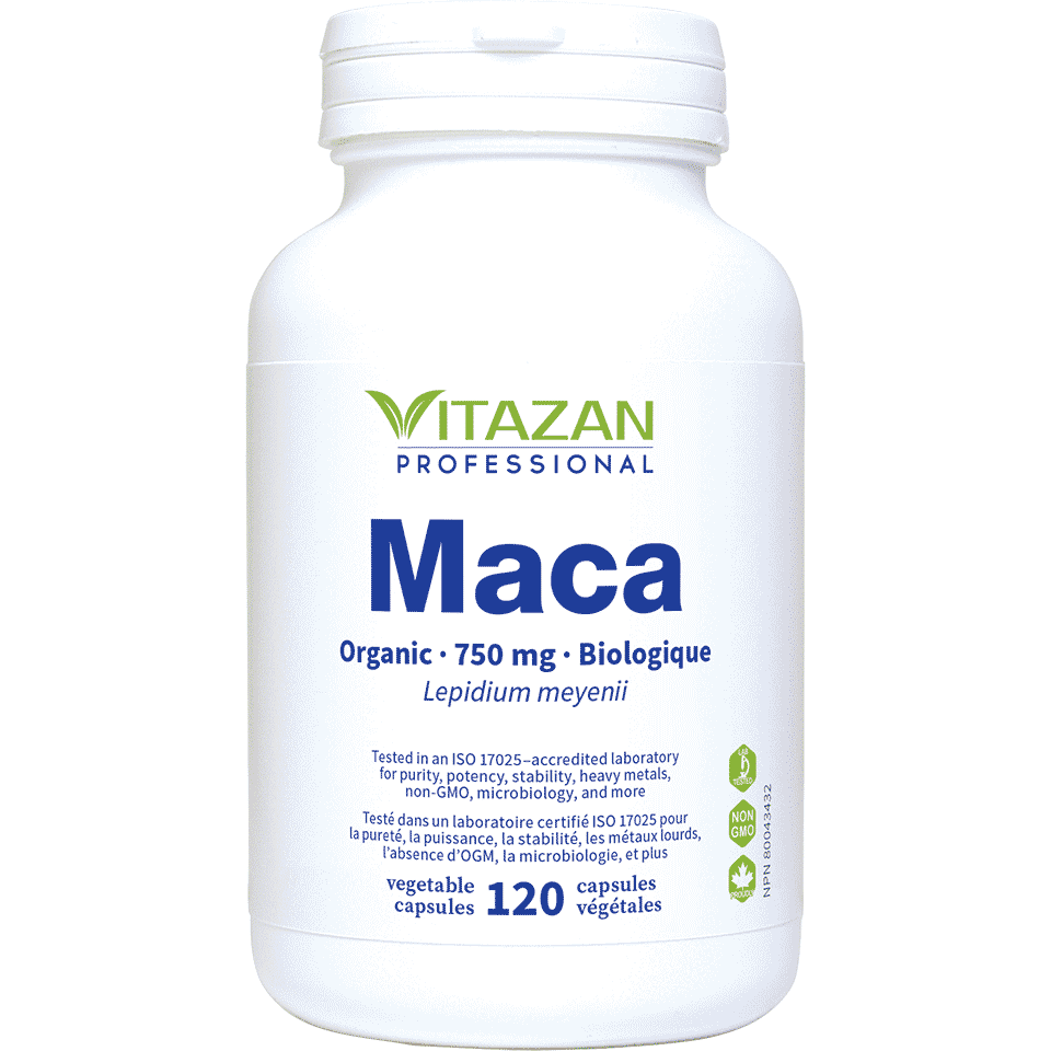 Vitazan Maca (750 mg · Organic Lepidium meyenii) 120 capsules