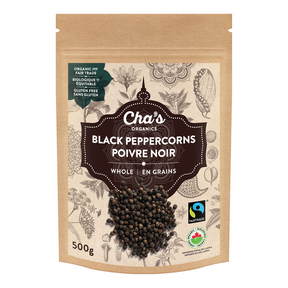Cha's Organics   Black Peppercorns, Whole 500g