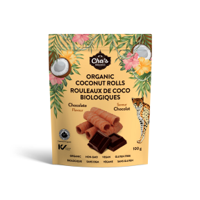 Cha's Organics Organic Coconut Rolls - Chocolate 12 x 100g