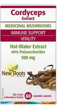 NEW ROOTS Cordyceps 500 mg · Hot-Water Extract 60 capsules