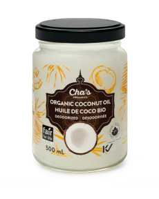 Cha's Organics   Deodorized Coconut Oil 500ml