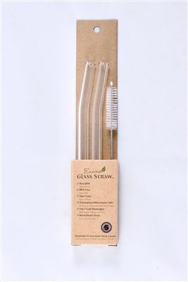 ENVIRO GLASS STRAWS   Combo Smoothie Straws 8" Bent