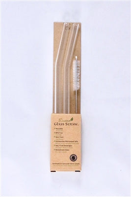 ENVIRO GLASS STRAWS   Combo Smoothie Straws 10" Bent