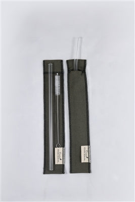 ENVIRO GLASS STRAWS   Indiv. Cloth Carrier, Green