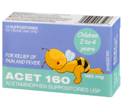 ACET 160 SUPPOSITORIES 160MG 12