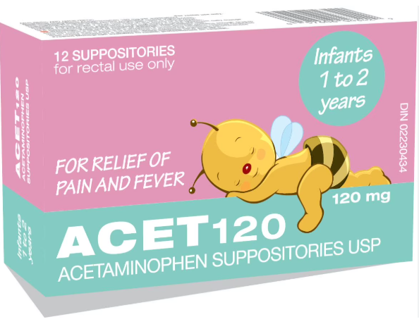 ACET 120 ACETAMIN SUPP 120MG 12