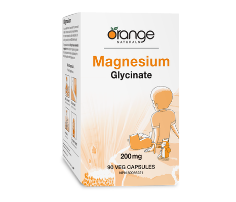 Orange naturals Magnesium Glycinate 200mg 90 v-caps