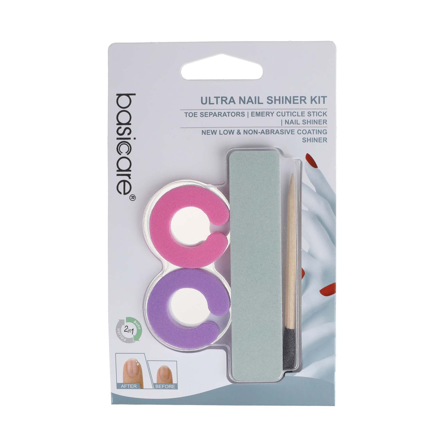 BASICARE ULTRA NAIL SHINER KIT, 3PCS