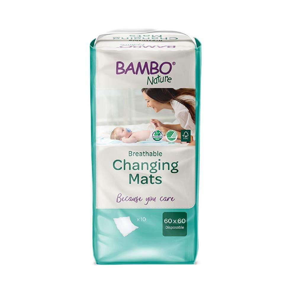 Bambo Nature - Breathable Changing Mats 24in x 24in 10 Count