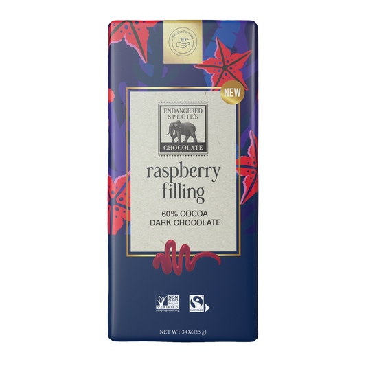 ENDANGERED SPECIES - Raspberry Filling, 60% Dark Chocolate      85g